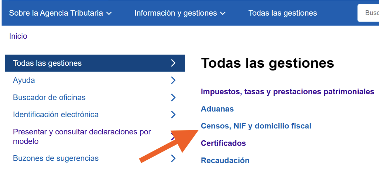 censo nif y domicilio