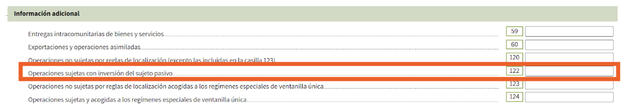 Operaciones sujetas con inversión del sujeto pasivo