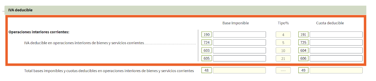 cuota deducible en la casilla 6066