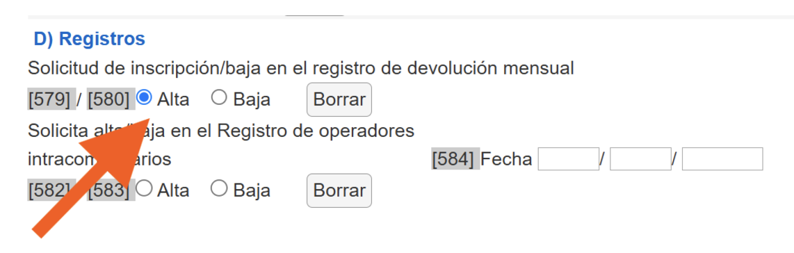 alta en el registro redeme