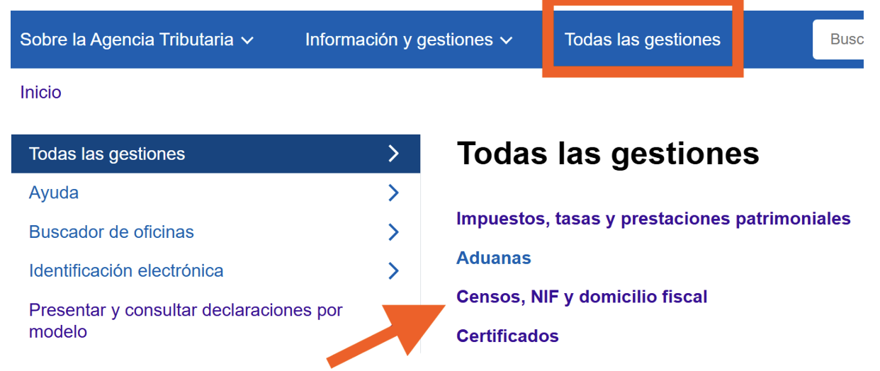 redeme Censos, NIF y domicilio fiscal