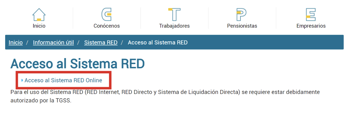 acceso sistema red online