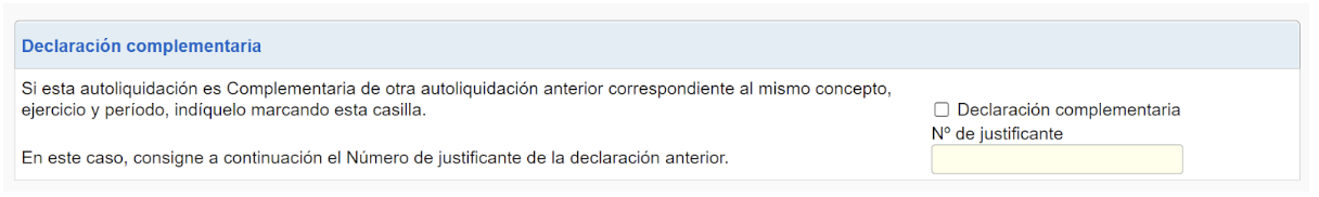 casilla de declaración complementaria