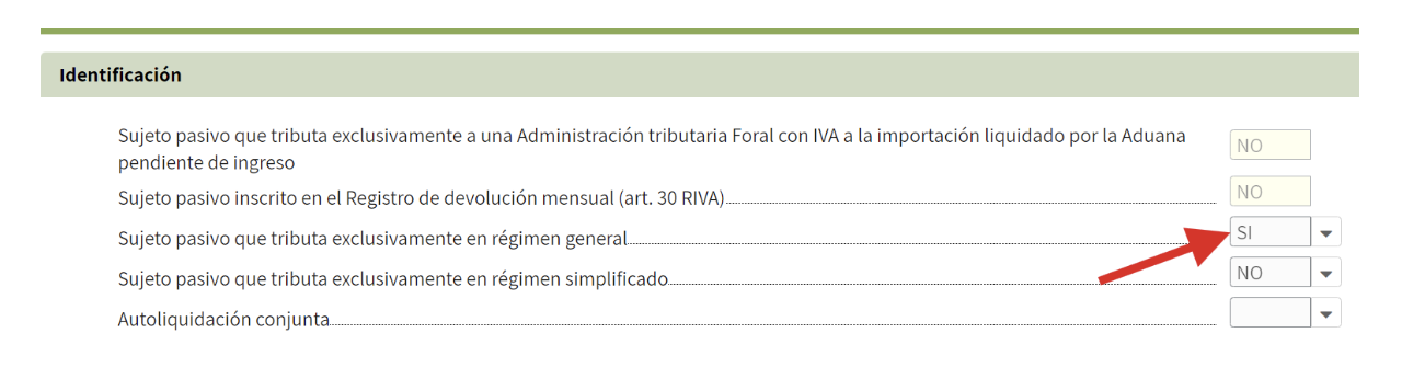 marca no en regimen simplificado