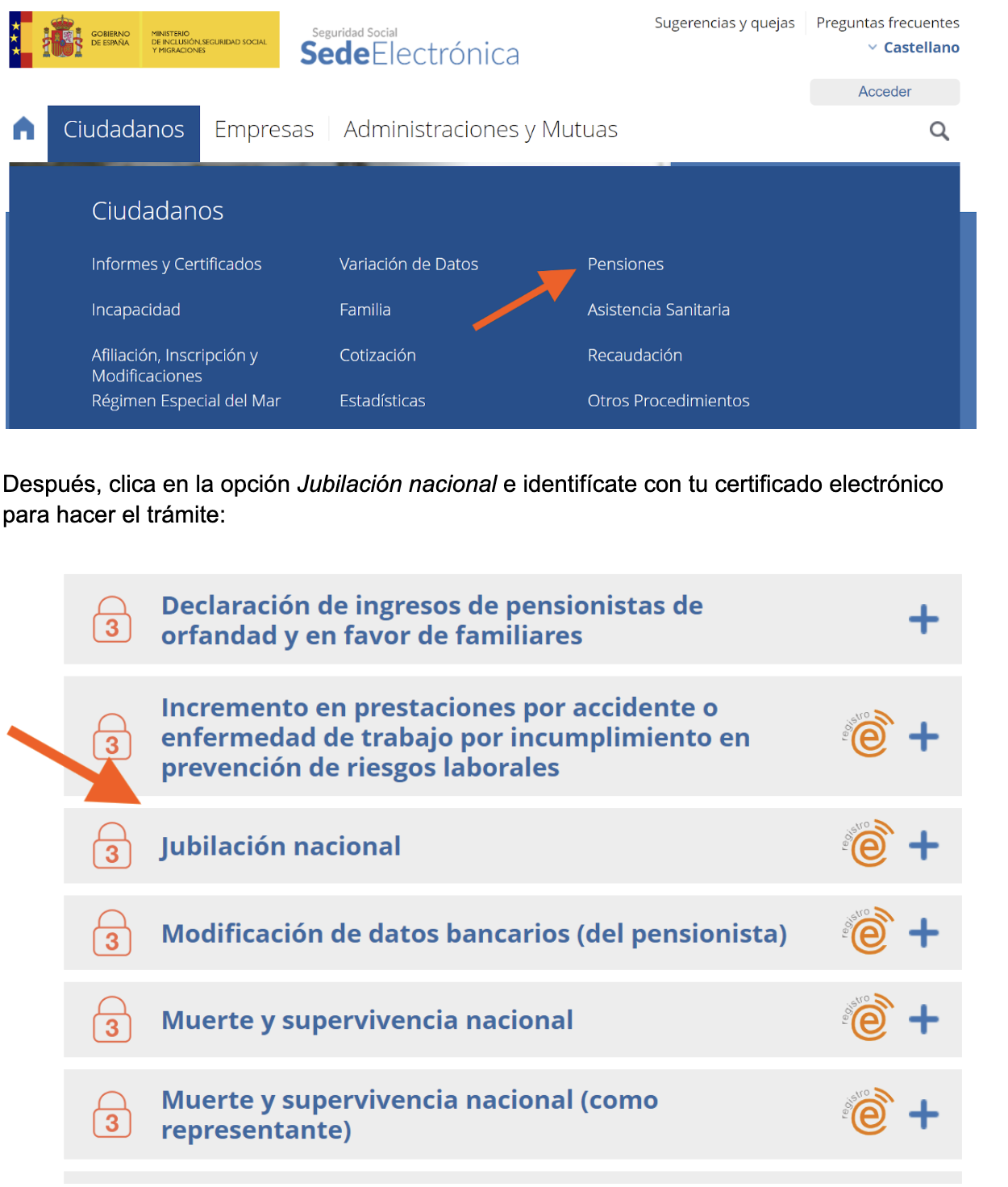 Jubilación nacional e identifícate