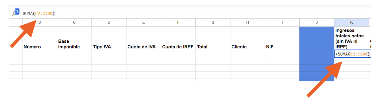 columna K excel