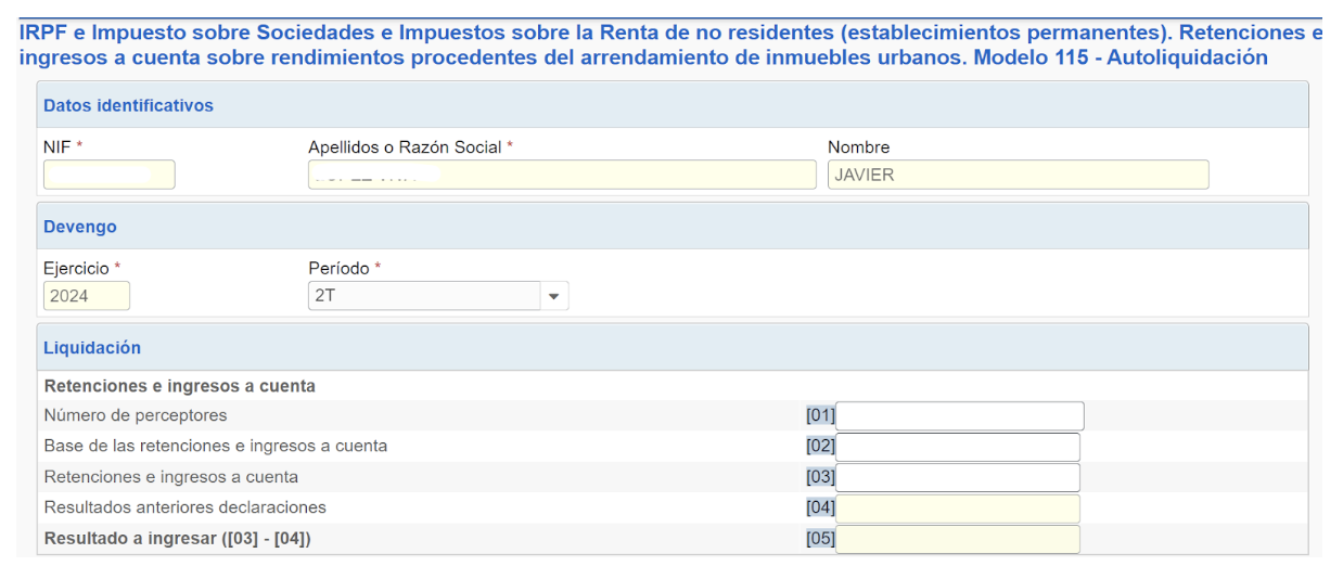 formulario modelo 115