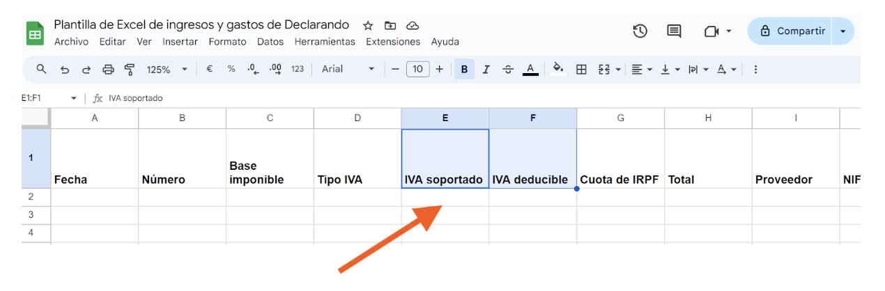 iva deducible excel