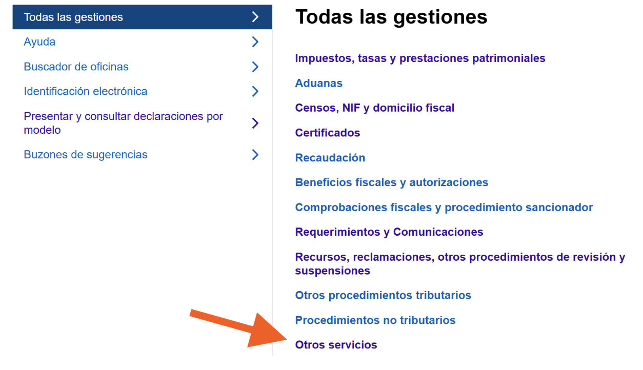 Otros servicios notificaciones hacienda