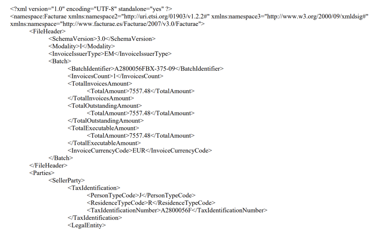 factura electrónica XML