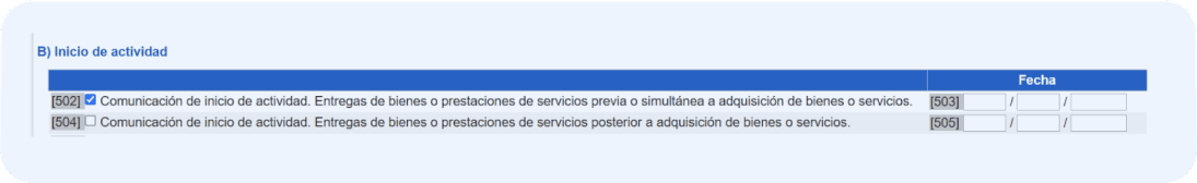 Cómo rellenar el modelo 036, detalle de la casilla 502