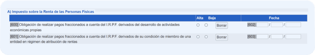 Cómo rellenar el modelo 036: casilla 600, pagos fraccionados