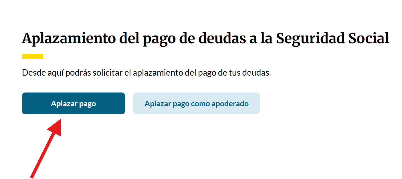 Opción de Solicitud para aplazar pago de regularización cuotas autónomos en Importass